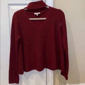Rust Cable-Knit Sweater